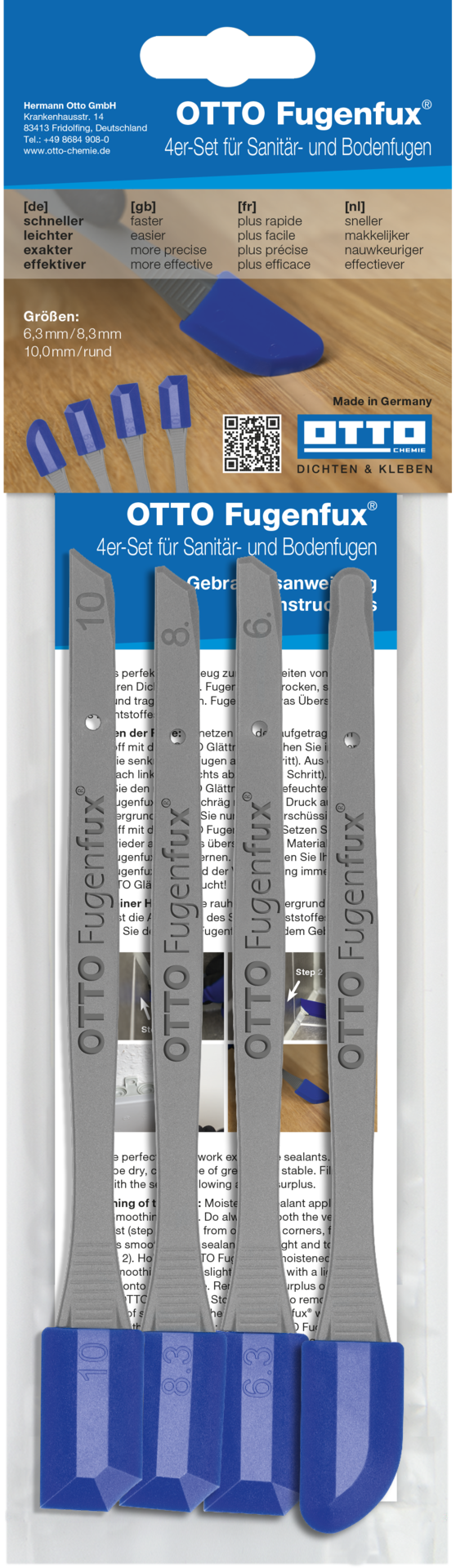 OTTO-Fugenfux 4 er Set - Fugenspachtel - Glättwerkzeug für Silikon